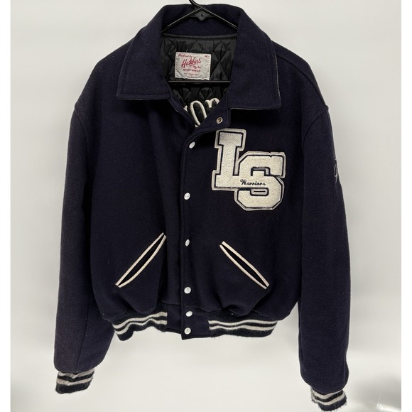 Vintage 60 70s Hutchers Sportswear Wool Letterman Varsity Bomber Jacket USA ‎ XL